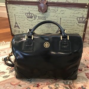 Authentic Tory Burch Patent Leather Black Tote